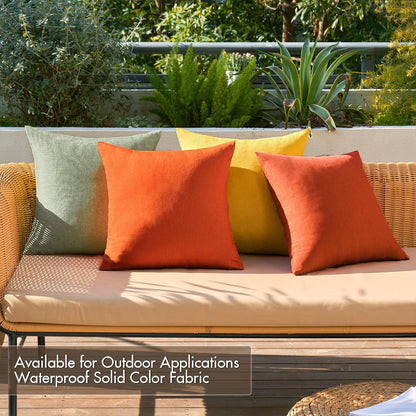 MIULEE Decorative Outdoor Throw Pillow Covers - Waterproof Farmhouse Cushion Cases | 18x18 Inch, Rust Green (Pack of 4)