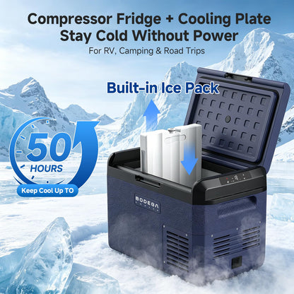 BODEGA 12 volt Car Refrigerator - 26QT Portable Freezer IPX4 Waterproof Car Fridge Electric Cooler Ultra-Quiet for Truck Van Camping Travel 12/24V DC 110~240 Volt AC,-4℉~68℉