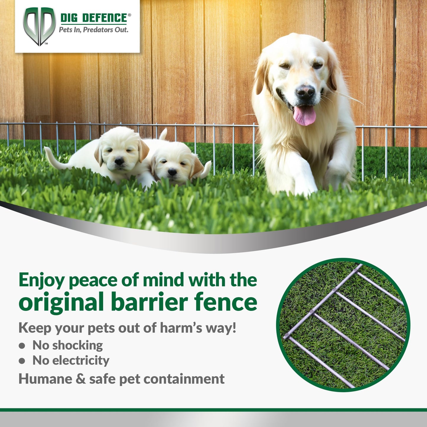 Dig Defence Original Animal Barrier Fence - Large Decorative Garden Fence, Outdoor No Dig Fence for Dogs and Rabbits, Yard and Patio - 32”(L) x 10”(H), 12 Pack