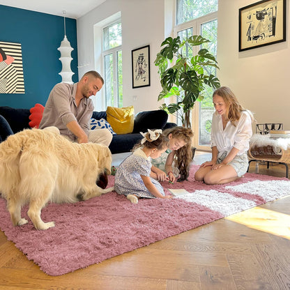 OLANLY Soft Fluffy Shaggy Runner Rugs - Machine Washable Indoor Carpet for Bedroom & Hallway | Pale Pink