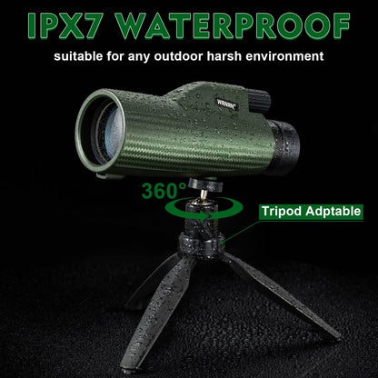 Monocular Telescope 12X56, Large View HD Monocular for Adults with Smartphone Holder Tripod Hand Strap, Compact Monocular Scope with Clear Low Light Vision, Monocular for Bird Watching Hunting Camping