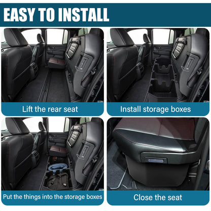 POPSTORE Under Seat Storage Compatible with 2006-2026 Honda Ridgeline Crew Cab, Upgraded Rear Underseat Storage Truck Organizer
