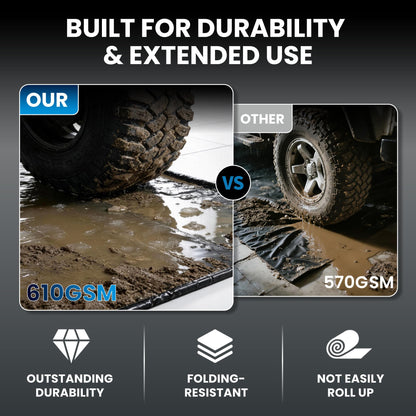 DremGara 7'9" x 18' Heavy-Duty Garage Floor Mat - 610GSM Commercial-Grade PVC Containment Mat with 1.2" Raised Edges to Trap Water, Mud, Snow & Oil, Waterproof Garage Floor Mat for Cars, Non-Slip