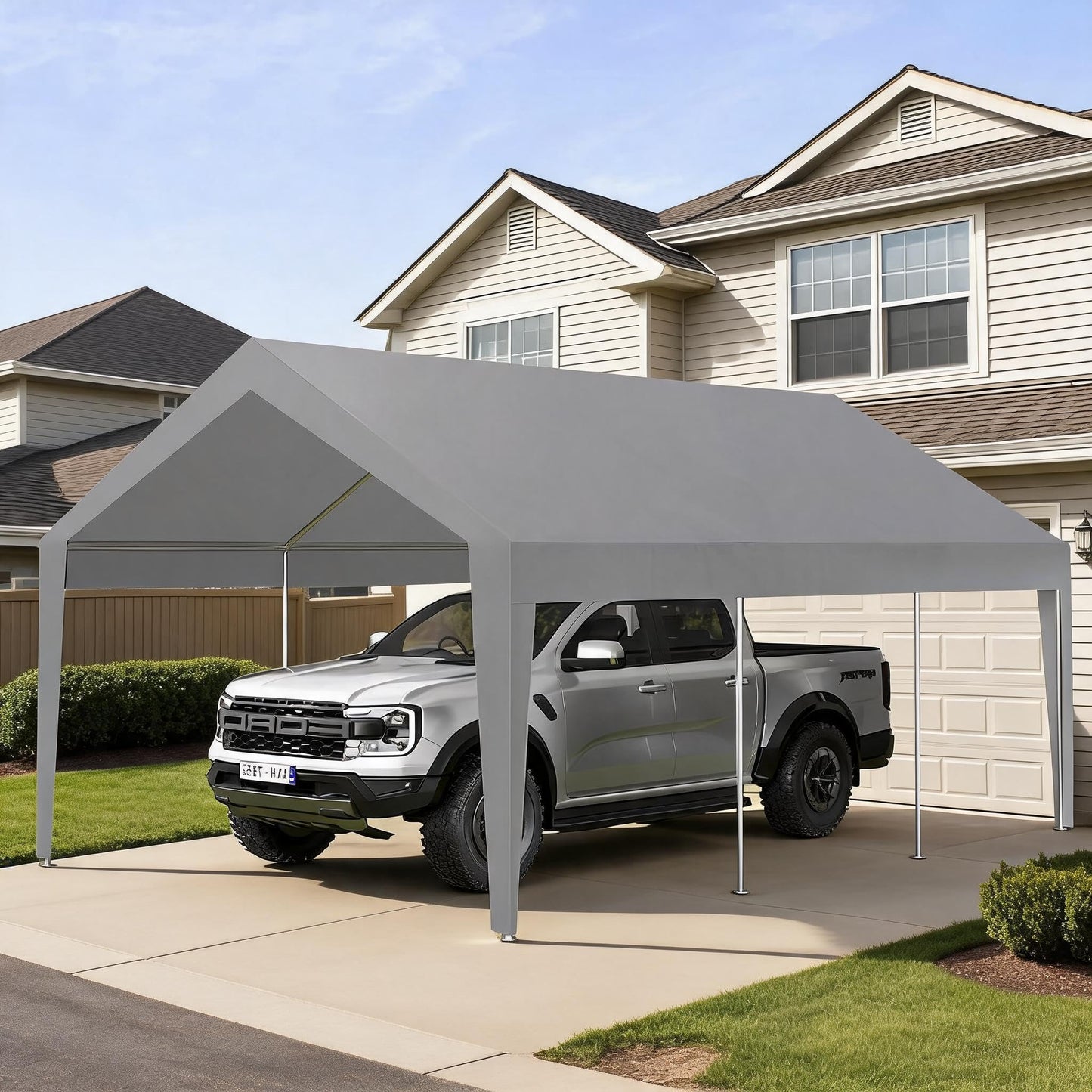 EliteEdge 10x20 Ft Heavy Duty Carport, Car Canopy Garage Boat Shelter Party Tent, UV Resistant Waterproof All-Season Tarp for SUV, Car, Truck, Boat