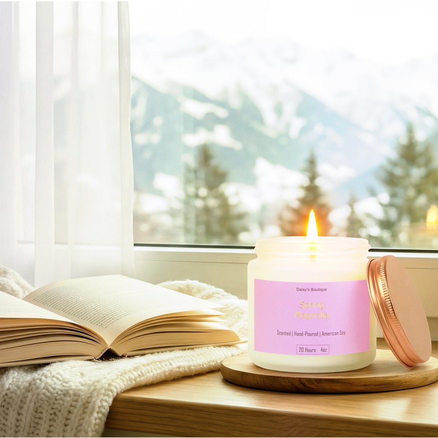 3 Pack Scented Candles for Home Aromatherapy Candle Gift Set Soy Wax Long Lasting Gift Birthday Mother's Thanksgiving Day Present (White Jar (Peach Oolong + Rose + Magnolia)