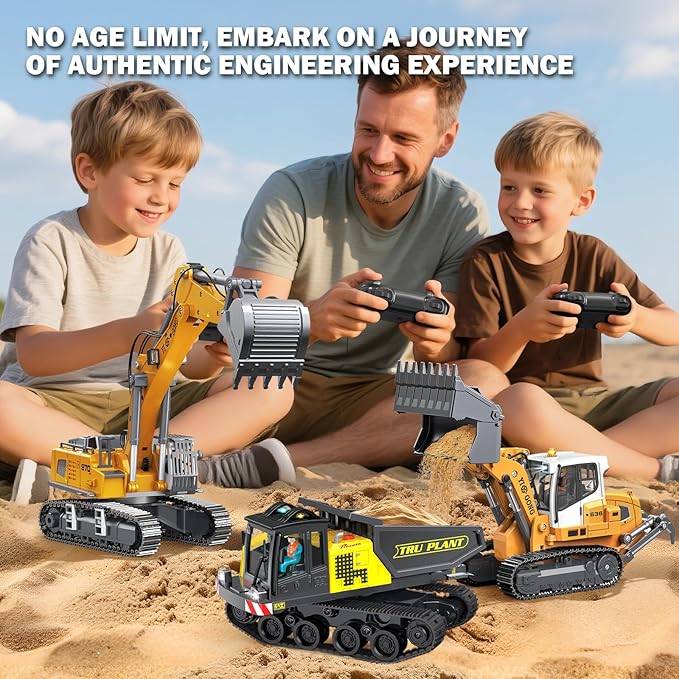 Adult Metal Mini Remote Control Loader Featuring a Lever-Driven RC Digging System Comes with Two Batteries and a Carrying case Making it an for Model Enthusiasts and Children