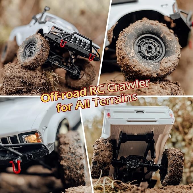 1/16 Scale RC Crawler WPL C24-1 RC Truck RTR 4x4 Off-Road Pick-up Car 2.4GHz Remote Control RC Rock Crawler with Upgraded Battery &amp LED Lights