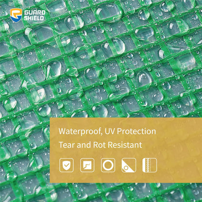 GUARD SHIELD Clear Green Tarp Heavy Duty 20x30 Feet Waterproof for Greenhouse Outdoor Garden Poly Cover UV Resistant 3x3 Weave 10mil