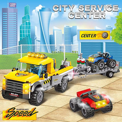 City Race Buggy Transporter Building Set324 PCS 3 in 1 City Service Truck Cars Building Blocks KitSTEM Vehicles ToysConstruction Playset Birthday Xmas Gifts for Kids Boys 6 7 8 9 10-Year-Old