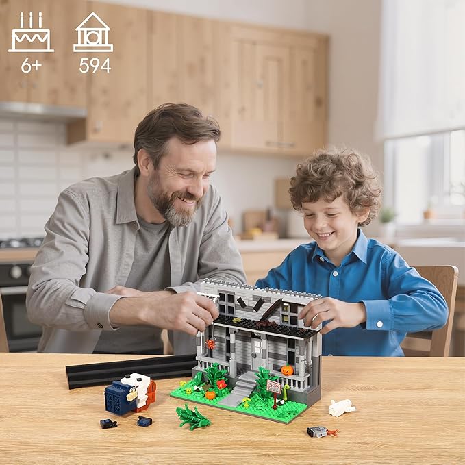 Halloween Movie Building Set – Horror House &amp Figure Toy Building Blocks Compatible with Lego Collectible for Horror Fans &amp Adults Creative DIY Display Toy
