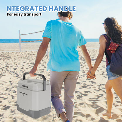 Takywep 35 QT Electric Cooler for Car, 12V/110V Portable Car Fridge Cooler & Warmer with AC/DC Power, 33L Car Refrigerator for Travel, Camping, Truck, Home Use, Gray