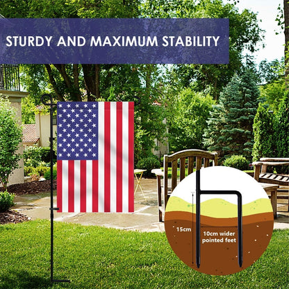 YEAHOME Garden Flag Holder - Premium Weather-Proof Metal Stand with Clip & Stopper | Outdoor Decor