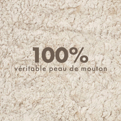 Nordic Sheep Real Sheepskin Rug Short Hair 2x3 ft | Bedside Rugs for bedrooms, Sofa, Chair or Dining Table | Each Sheepskin is Unique and Created by Nature | Small Fluffy Rug in Beige