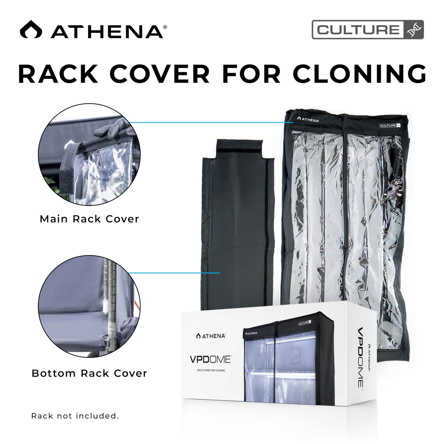 Athena Culture VPDome Indoor Greenhouse for Seed Starting, Plant Propagation & Cloning | Durable Fabric Humidity Dome for 48x72x18 Wire Rack (Rack Not Included)