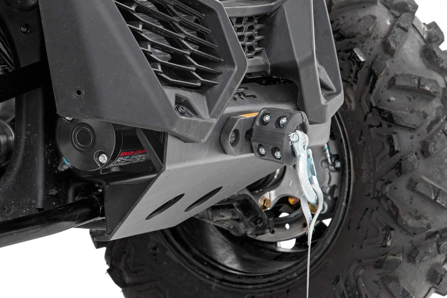 Rough Country 4,500 LB Winch Mount Kit for Can-Am Maverick X3 - Bolt-On Plate with RS4500S UTV Winch & Synthetic Rope