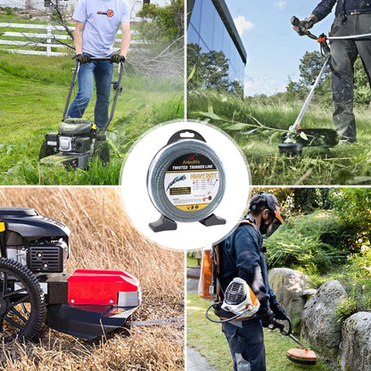 Anleolife Heavy-Duty Twisted .095-Inch Dual Core Trimmer Line - 393 Ft with Built-In Cutter