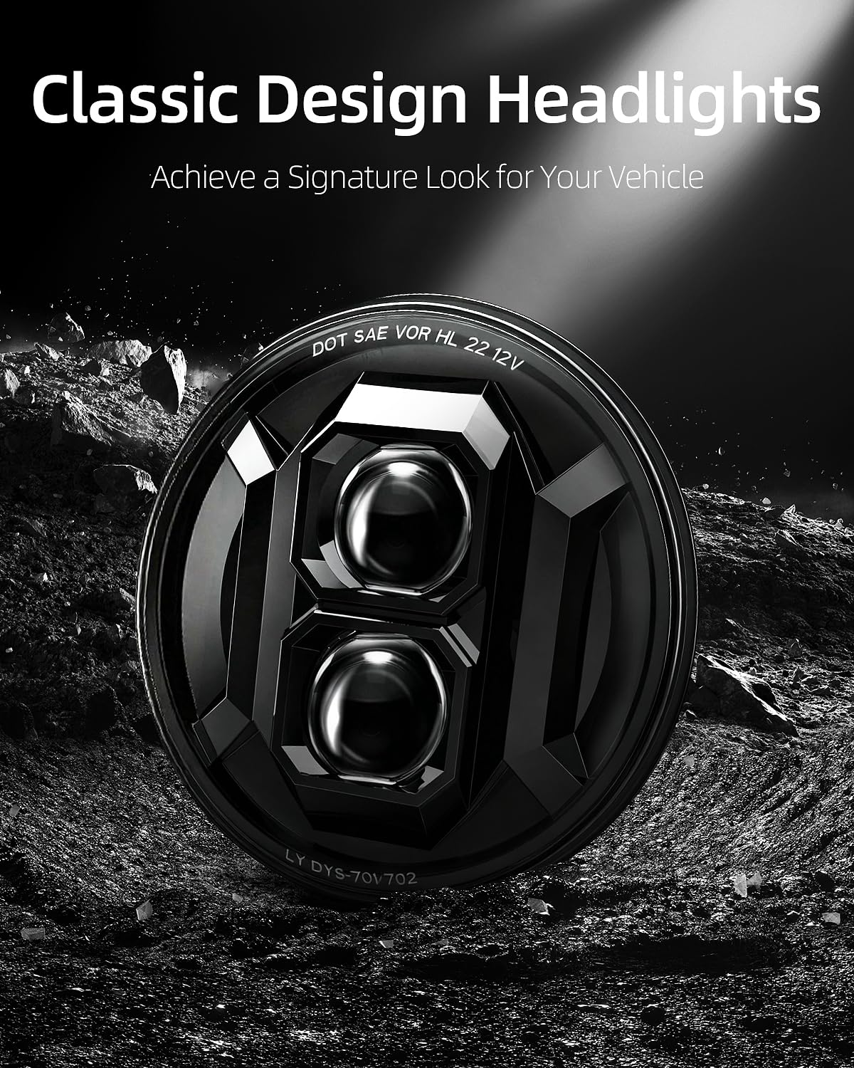 BESURE 2PCS New Anti-glare 7 Inch Round Led Headlights DOT Approved Compatible with Jeep Wrangler JK TJ LJ, C-hevy, M-iata & More, Hi/Low Beam Headlight Assembly, H6024 LED Headlight IP67 Waterproof