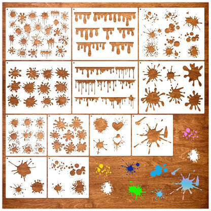 12 Pcs Graffiti Stencils for Spray Painting Reusable Shoe Stencils Stain and Splatter Airbrush Templates for Wood Canvas DIY Crafts (12 Graffiti)