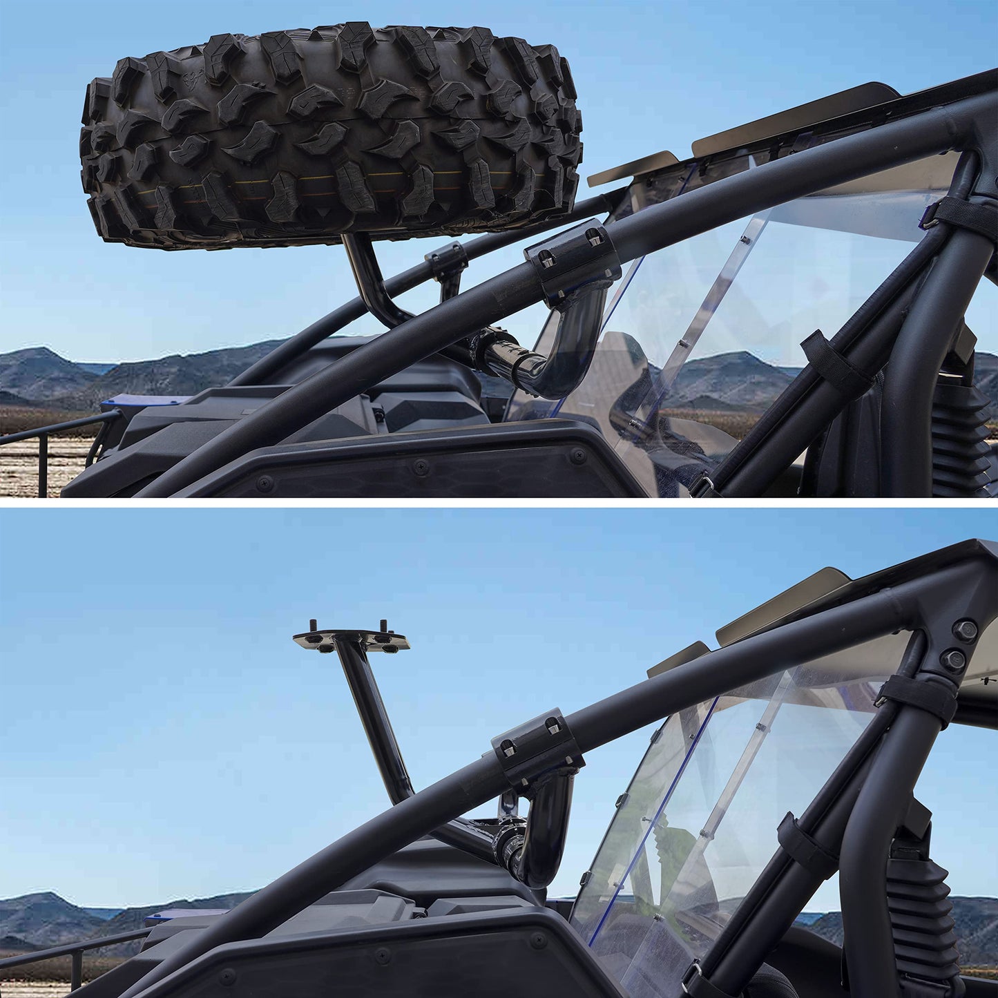 SAUTVS Spare Tire Carrier Holder for Teryx KRX 1000, Fits Up to 37" Tire Steel Powder Coated Heavy Duty Spare Tire Mount Holder for Kawasaki Teryx KRX 1000 2020-2026 Accessories