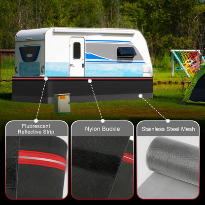 RV Skirting for Travel Trailer, RV Skirting for 5th Wheel, Trailer Skirting for Mobile Home Exterior with Tightly Metal Plates, Convenient Wheel Rv Cover for Garden,Outdoor, Yard (3.28x85.3 ft)