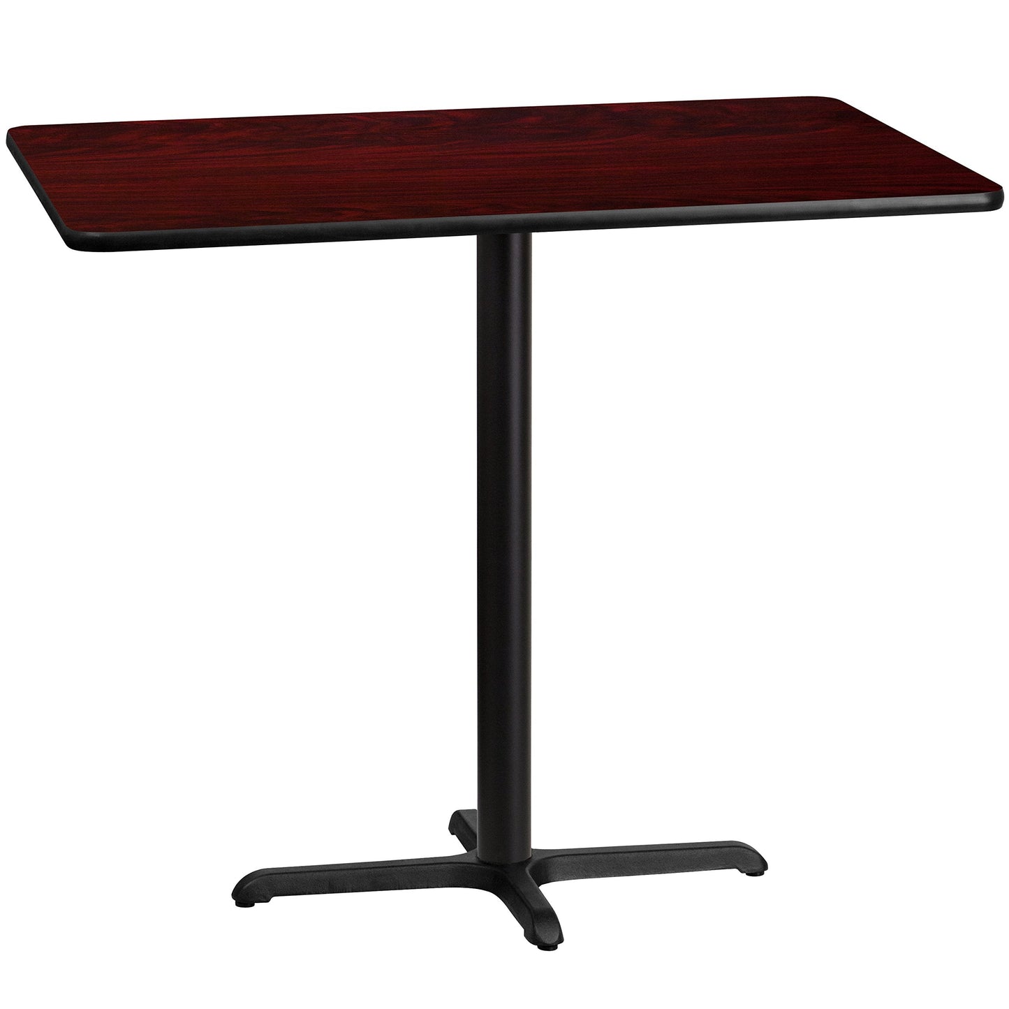 Flash Furniture Stiles 30'' x 48'' Rectangular Mahogany Laminate Table Top with 23.5'' x 29.5'' Bar Height Table Base