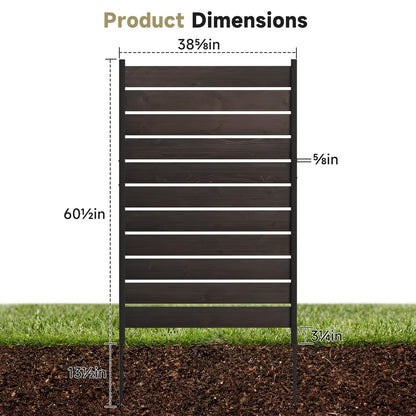 Wooden Privacy Fence, Outdoor Privacy Screen, Porch and Terrace Privacy Wall, Trash Can and Air Conditioner Concealment (Dark Brown)