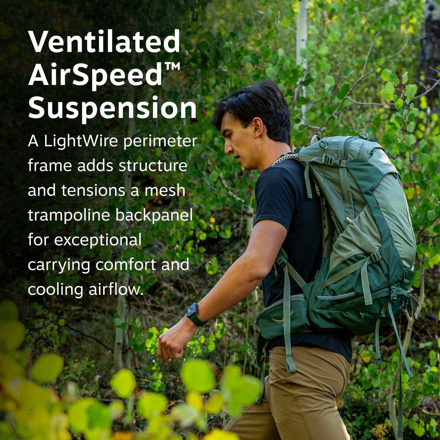 Osprey Stratos 34L Men's Hiking Backpack - Camping Bag with Waterproof Raincover, Bottle Pockets, & Gear Straps, Nirvana Blue