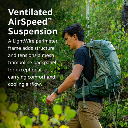 Osprey Stratos 34L Men's Hiking Backpack - Camping Bag with Waterproof Raincover, Bottle Pockets, & Gear Straps, Nirvana Blue