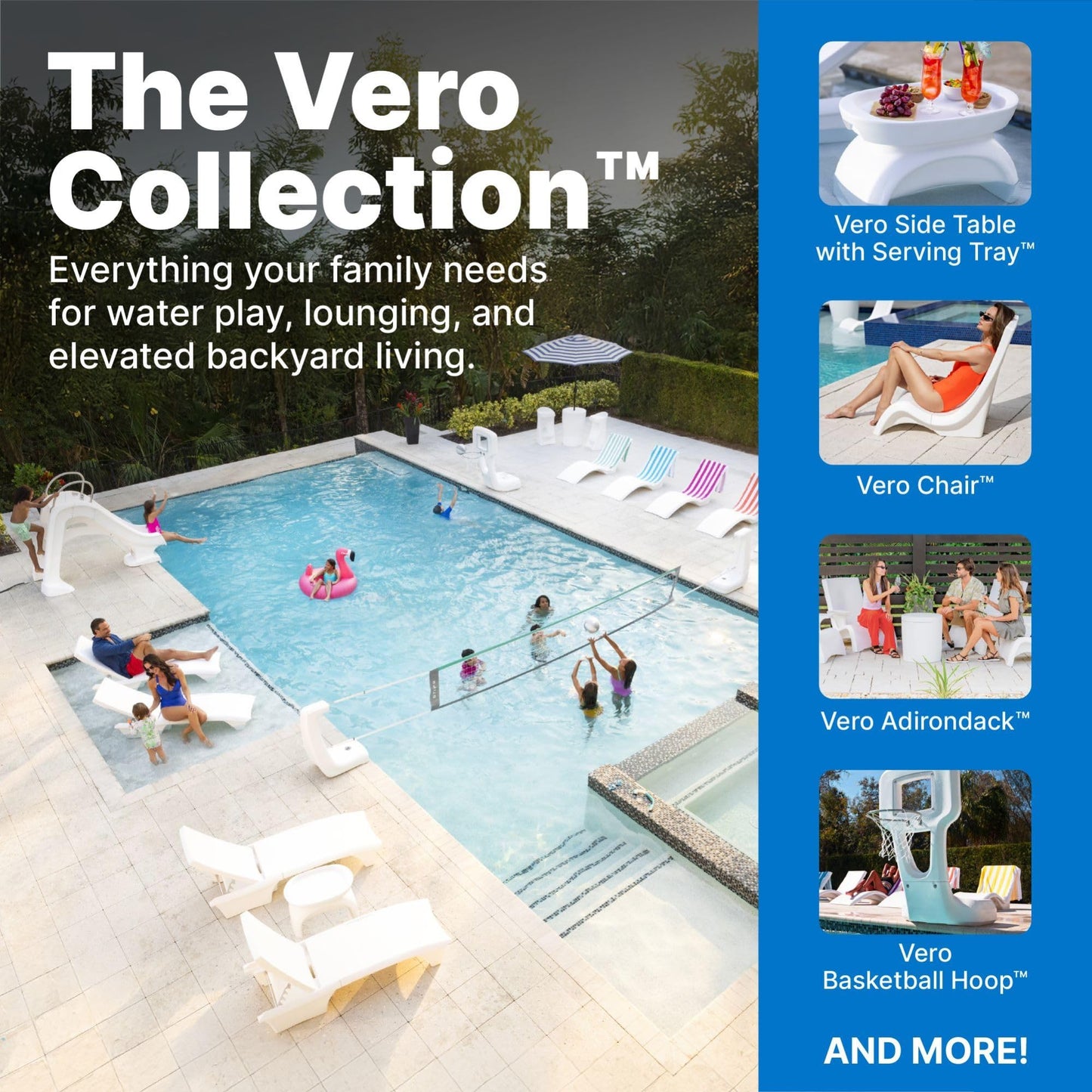 Step2 Vero Pool Lounger, Fade-Resistant, Waterproof Patio Furniture, Pool Lounge Chair for Sun Shelf, Use in Pools with Shelves Up to 12-Inches Deep or Outside Pool Deck, Weighted, White