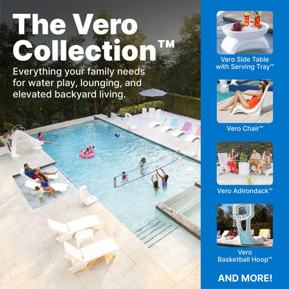 Step2 Vero Pool Lounger, Fade-Resistant, Waterproof Patio Furniture, Pool Lounge Chair for Sun Shelf, Use in Pools with Shelves Up to 12-Inches Deep or Outside Pool Deck, Weighted, White