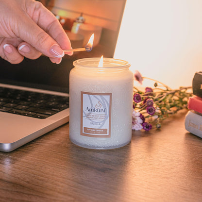 Soy Wax Candle with Vanilla Scent, 7oz, Natural Essence, Long Lasting, Reusable Glass Jar, Eco-Friendly Home Decor, Relaxing Gift for Home Spa, Vanilla Aromatherapy Candle