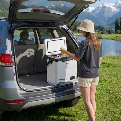 VEVOR 12 Volt Refrigerator, 12.68 QT/ 12L Car Fridge, Portable Electric Freezer Compressor with Handle, 12V/24V DC 100-240V AC, -4°F to 68℉/-20℃ to 20℃, for Truck Van RV SUV Boat Travel Camping
