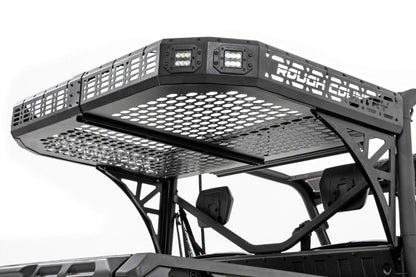 Rough Country Rear Cargo Rack for Polaris Ranger 1000 & XP 1000 - Heavy-Duty Steel with Tie-Down Mesh Panels, Easy Bolt-On Install
