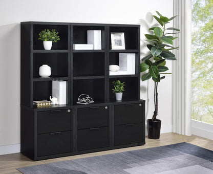 Coaster Home Furnishings Westpark 3-Piece Wall Unit Bookcase Set with USB Black 802703-S3