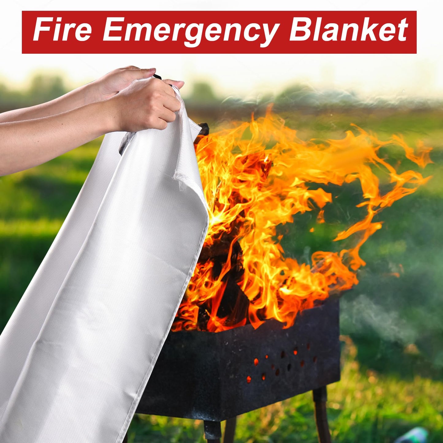 Simihiran 30 Pack Emergency Fire Blanket for Home and Kitchen Fire Suppression Blanket Fiberglass Fire Blanket for House Camping Car Office Warehouse Emergency Survival Safety (39.3 x 39.3 Inch)