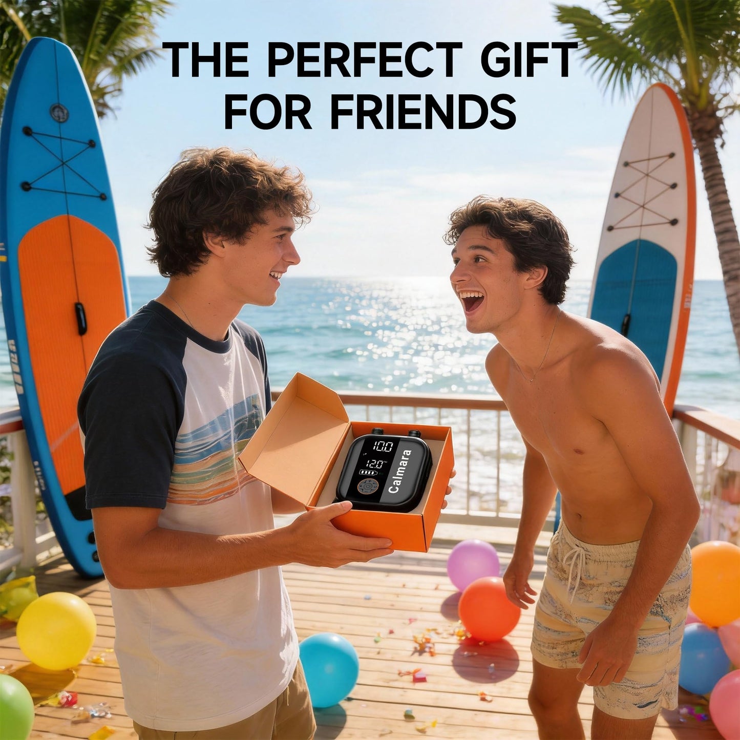 Calmara B1 Electric Paddle Board Pump,Rechargeable 10000mAh Cordless/12V DC 22 PSI High Pressure SUP Pump,Inflation & Deflation,Auto-Off for Stand Up Surfing Kite,Tent,Boat Gift for Men