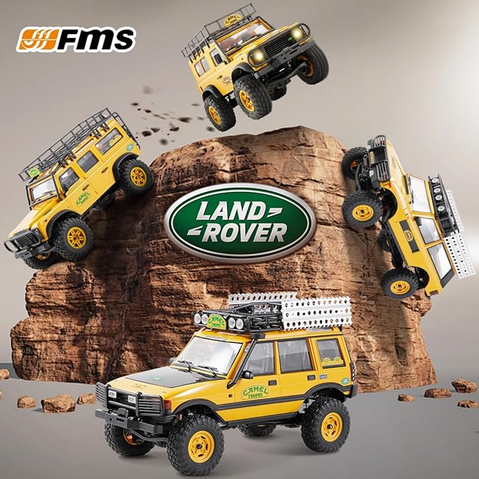 BEEZRC FMS 1/24 RC Crawler RTR FCX24M Land Rover Family Camel Trophy Edition Licensed RC Model 4WD RC Rock Truck 2.4Ghz Hobby Grade RC Car Model Mini Off Road Vehicle with Battery (Defender 90)