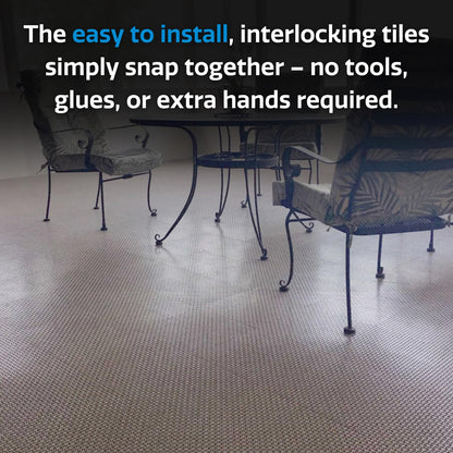 Big Floors DuraGrid Deck Tiles, Interlocking Outdoor Tiles for Patio, Self-Draining, UV-Resistant, Water-Resistant Modular Flooring, Easy Install, 40 Pack, Evergreen