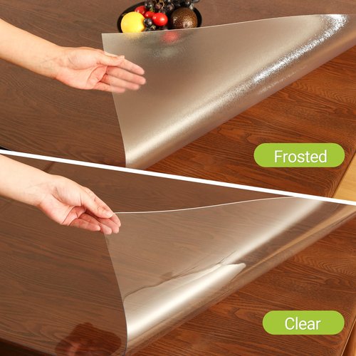 ETECHMART Clear Plastic Table Cover Protector Rectangle 36 x 60'', Thick Waterproof Transparent Table Protector for Dining Table, Non-Slip Heat Resistant Clear Desk Mat for Kitchen Office Desktop