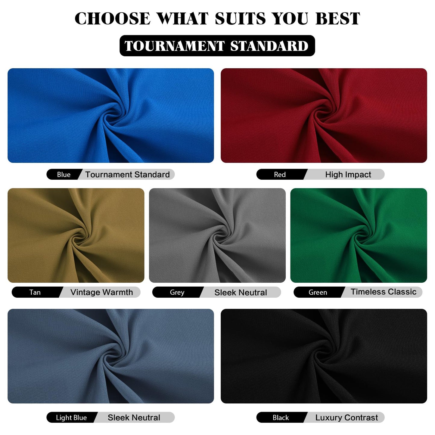 Boshen Worsted Blend Billiard Cloth Pool Table Felt Fast Speed for 7' 8' 9' Pool Table Pre Cut Bed & Rails