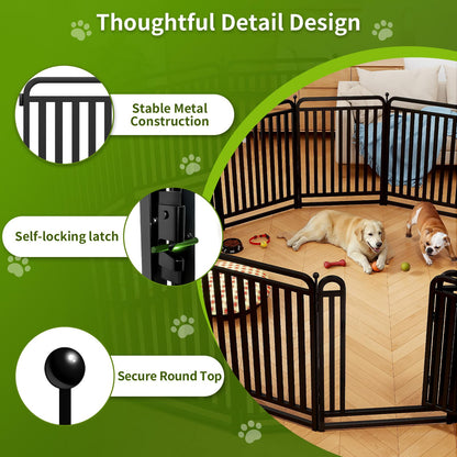 Heavy Duty Tube Dog Playpens,Dog playpen Outdoor for Large Dogs,Puppy Play Pen for Indoors,40" H 8 Panels