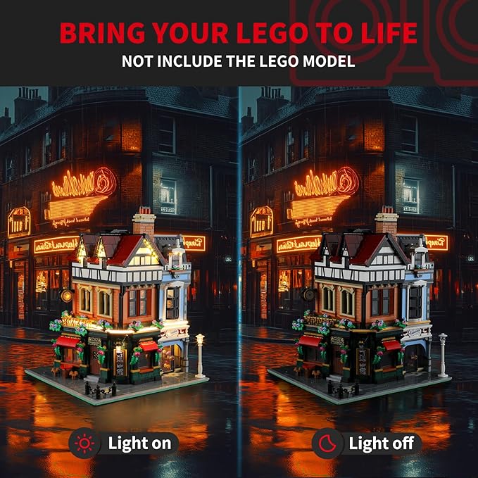 BRIKSMAX 2.0 Light Kit for Lego Tudor Corner Building Sets-Innovative Led Lighting Compatible with Lego Icons 10350 Building Sets (Not Included Lego Set)
