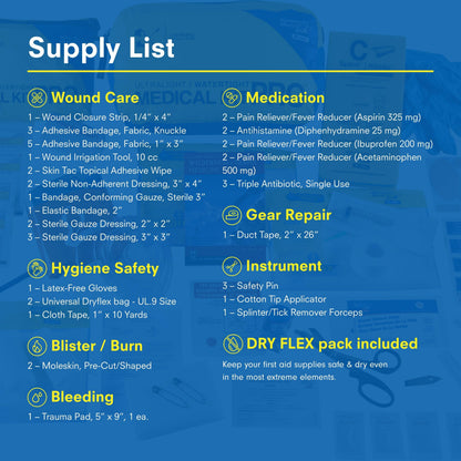 Adventure Medical Kits Ultralight & Watertight Medical Kit Pro - Emergency First Aid Kit with Laerdal CPR Mask, Irrigation Syringe, Wound Closure Strips & More