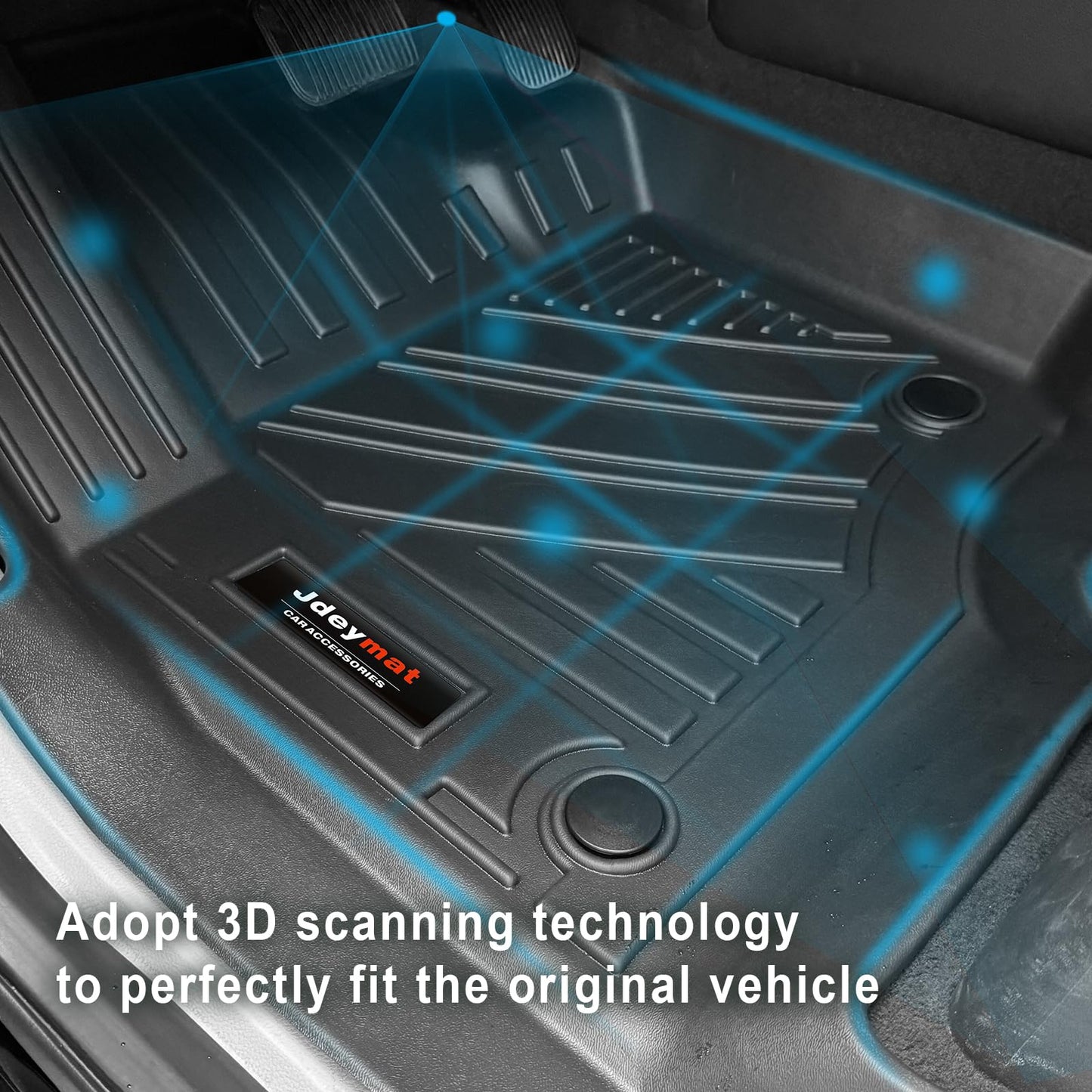 Jdeymat for 2018-2024 Ford Expedition/Lincoln Navigator 7-Seater Accessories Floor Mats 3 Rows Trunk Cargo Liner and Backrest Mats All Weather TPE (7 Seat Full Set-Not Fit Max Or L)