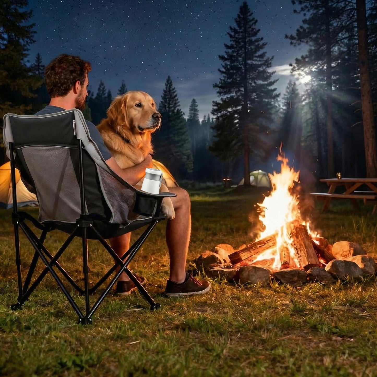 SUNNYFEEL 2 Pack Lightweight Oversized Camping Chairs for Adults Portable Folding Chair with Side Pockets & Cup Holde for Beach,Fishing,Trip,Picnic,Lawn,Concert Outdoor, Carry Bag Included