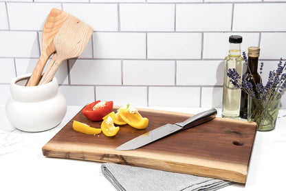 Live Edge Black Walnut Cutting Board – Amish Handmade in USA, One-of-a-Kind Charcuterie & Serving Board, Sustainably Harvested American Hardwood, X-Large 10" x 20" | ArborDown