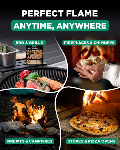 WH Natural Fire Starters 5 lb and 10 lb Bundle, 15 lb Total, 555 Pcs, Long Burning Odorless Charcoal Starters for Campfires, Grill, BBQ, Fire Pit, Fireplace, Wood Stove, Pizza Oven, Quick Ignite