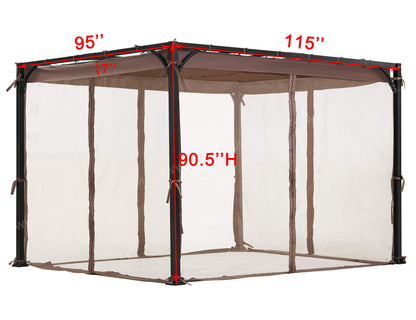 Replacement Mosquito Net for Flat-Roof Pergola - Mesh Bug Net Only (8 ft. x 10 ft., Brown)
