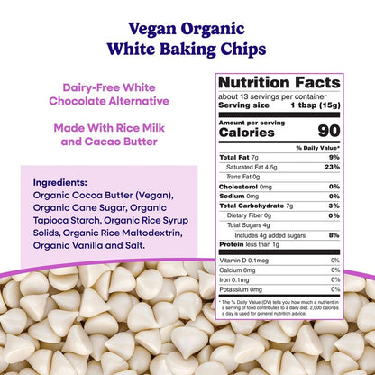 Pascha, Organic White Rice Chocolate Baking Chips, 7.1 Ounce
