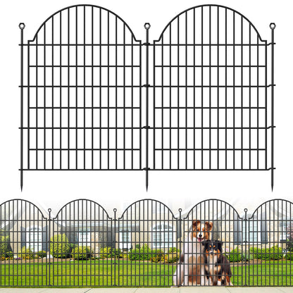 10 Panels No Dig Decorative Garden Fence for Yard, 40in (H) x 23.6ft (L) Rustproof Metal Wire Temporary Dog Fence, Animal Barrier Fencing Patio Panel Border with Temporary Ground Stakes